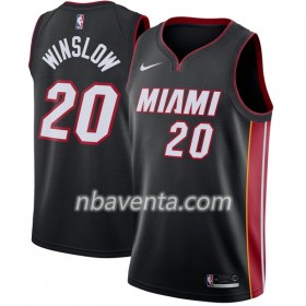 Camiseta Hombre Miami Heat Justise Winslow 20 Nike 2017-18 Negro Swingman